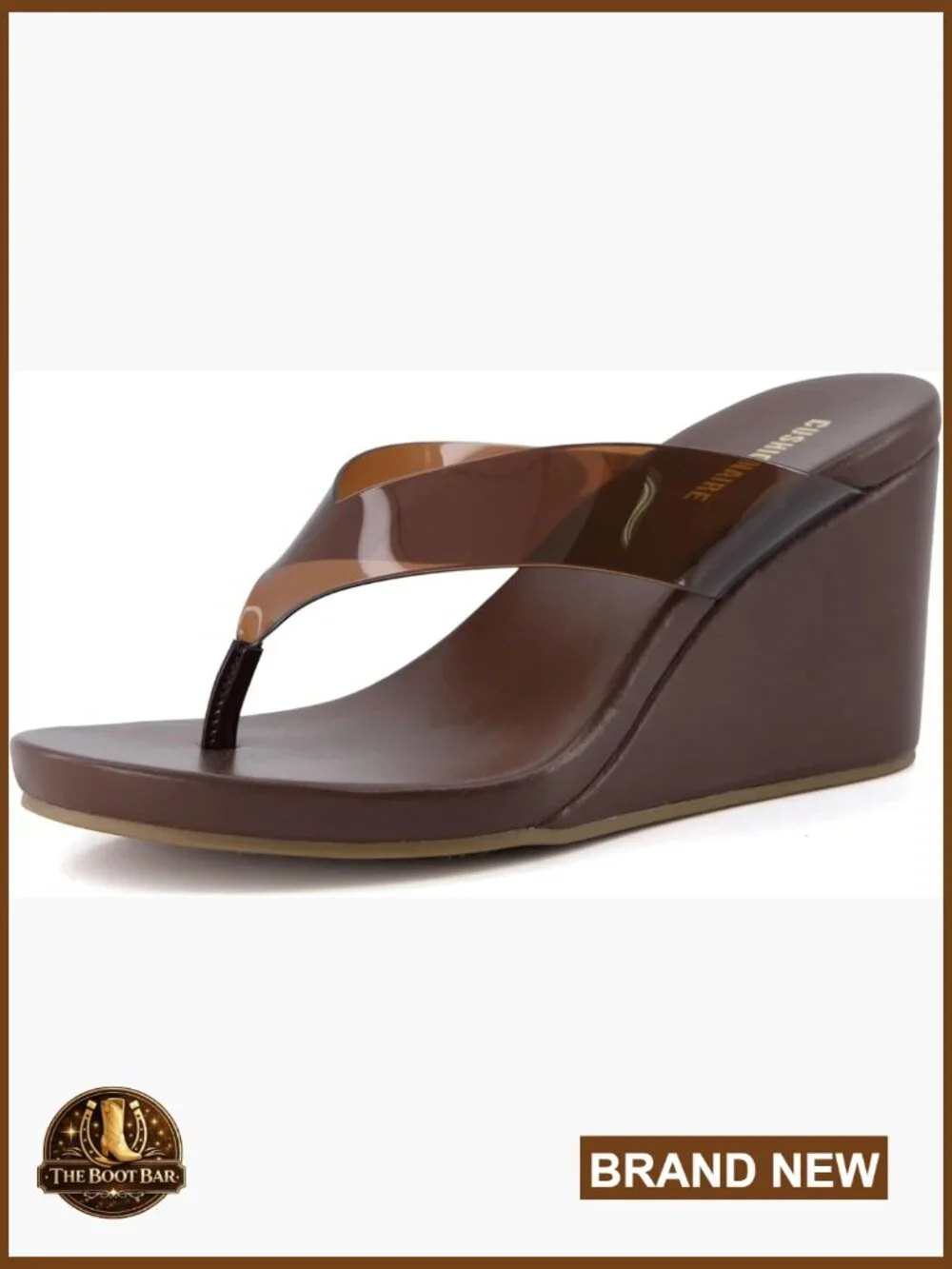 Platform Wedge Thong Sandals with Contoured Footbed, Women's Size